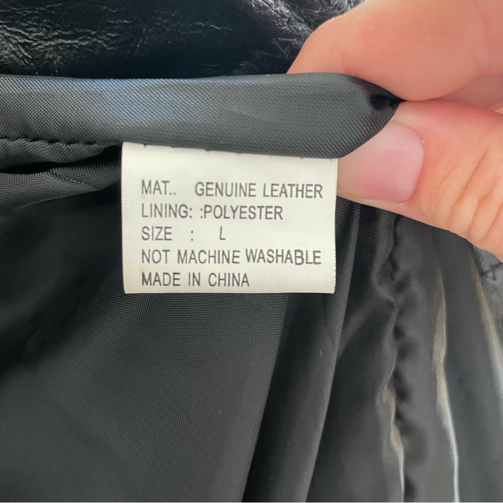 Black Genuine Leather Patchwork Jacket / Trench C… - image 8